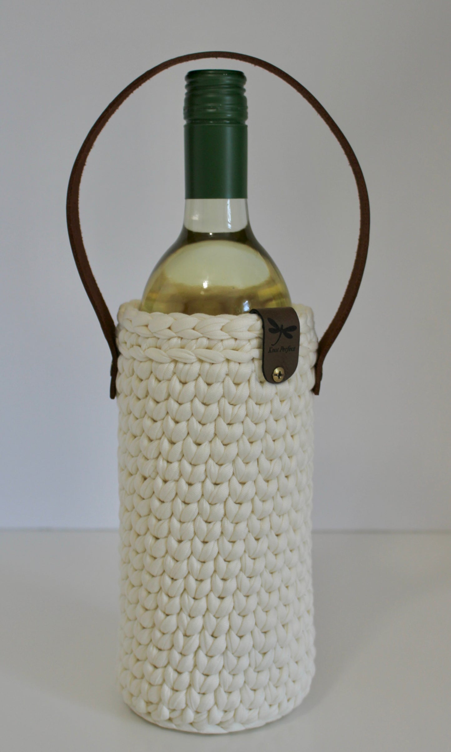 KPD Wine Tote with Leather Handle